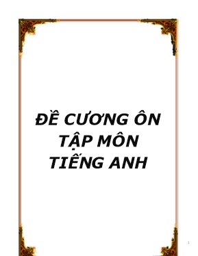 Đề cương ôn tập môn Tiếng Anh 10